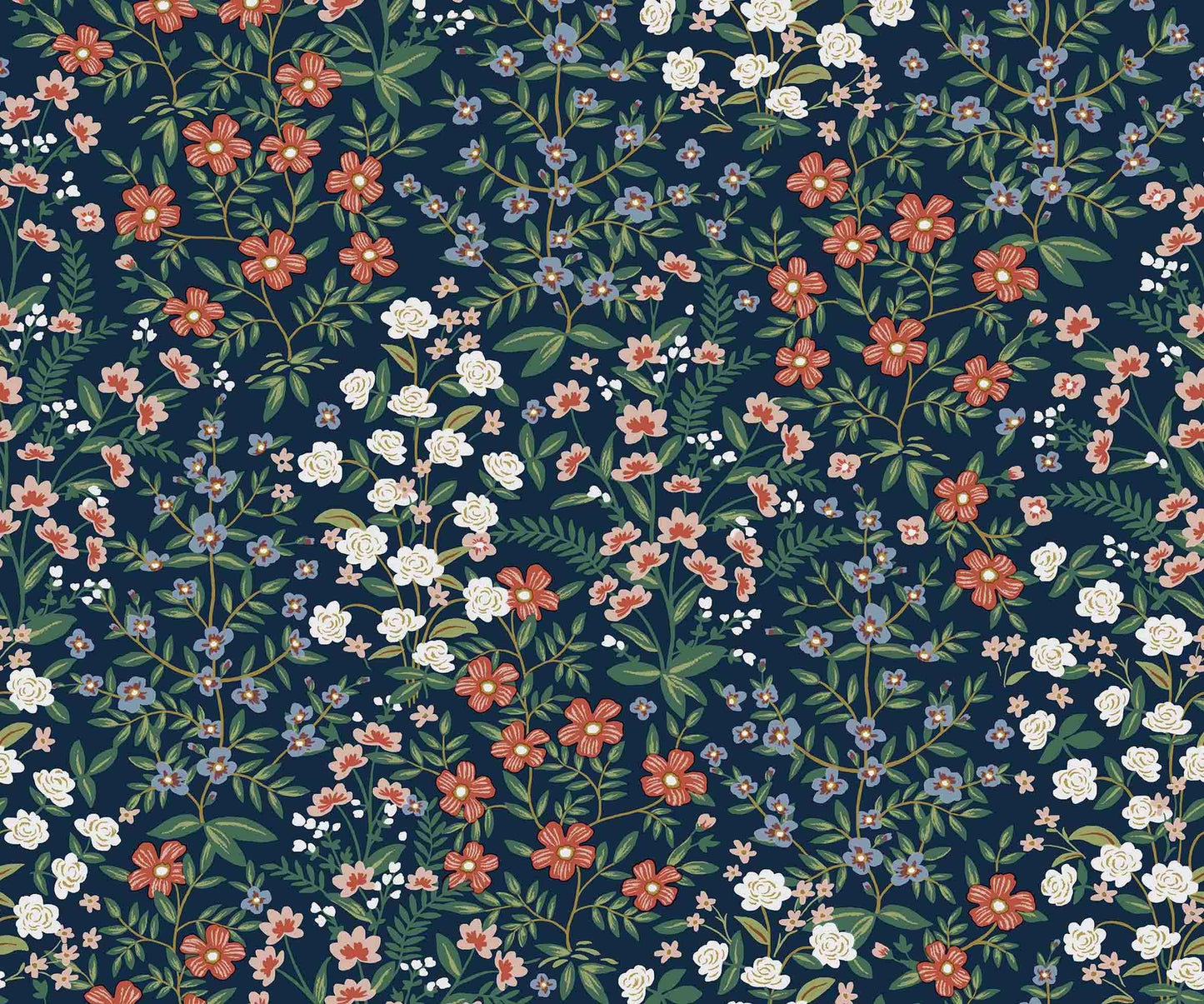 Wildwood Garden Wallpaper - Blue - Rifle