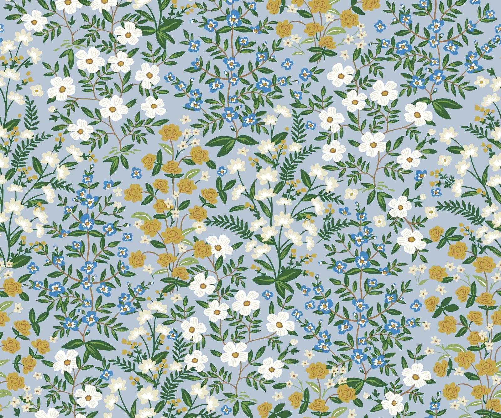 Wildwood Garden Wallpaper - Blue - Rifle