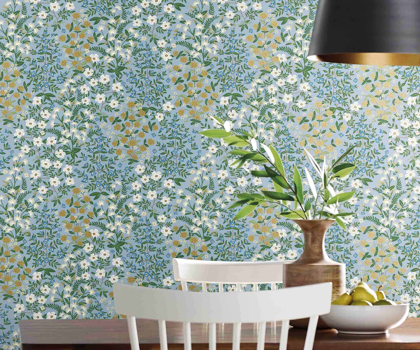 Wildwood Garden Wallpaper - Blue - Rifle