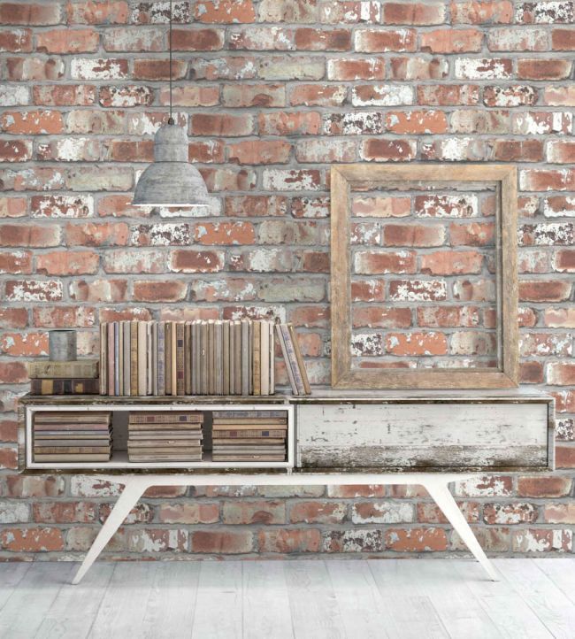 WM-012R - Real Red Brick Wallpaper - Red - Woodchip & Magnolia
