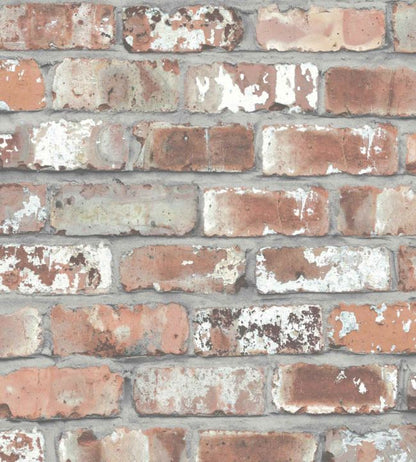 WM-012R - Real Red Brick Wallpaper - Red - Woodchip & Magnolia
