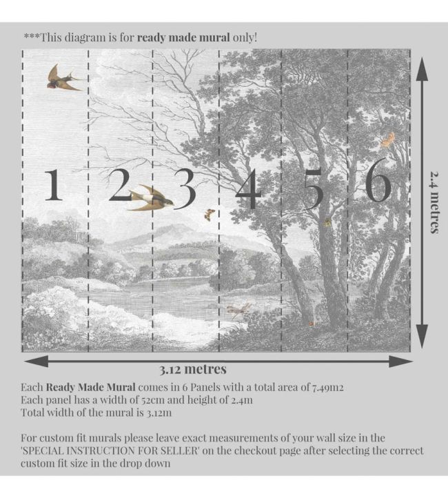 WM-021-01RM - Zephyr Wallpaper -  Mural - Grey - Woodchip & Magnolia
