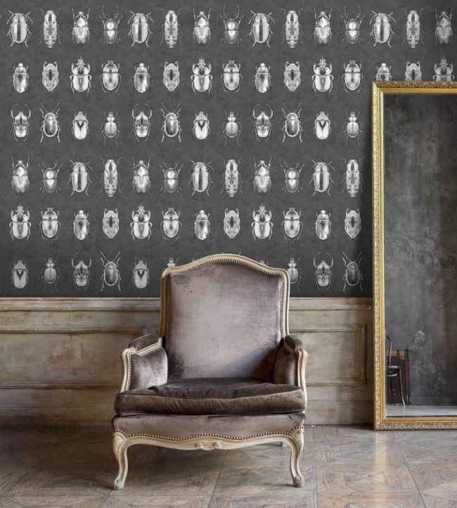 WM-091R - Beetle Jewels Wallpaper - Silver Grey - Woodchip & Magnolia
