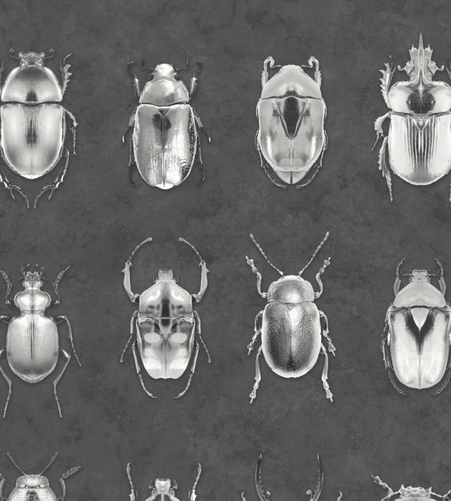 WM-091R - Beetle Jewels Wallpaper - Silver Grey - Woodchip & Magnolia
