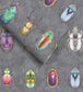 WM-092-02R - Beetle Jewels Wallpaper - Multi Charcoal - Woodchip & Magnolia
