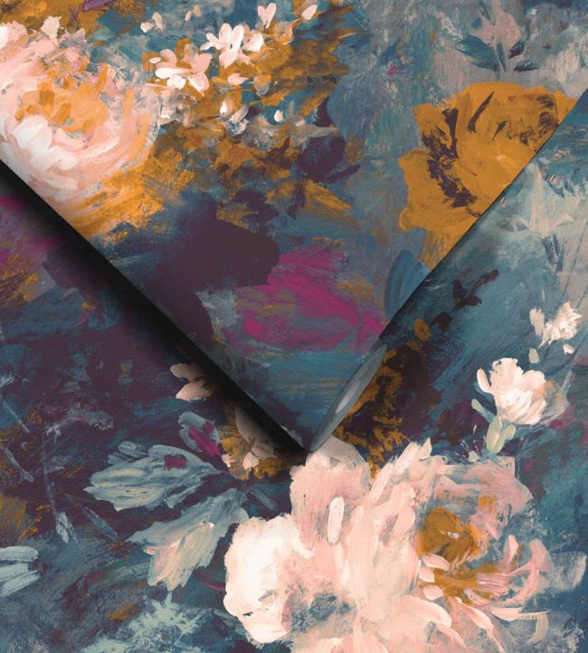 WM-101-4P - Ava Marika Wallpaper -  Mural - Teal Orange - Woodchip & Magnolia
