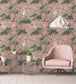 WM-120R - Crane Bird Wallpaper - Vintage Pink - Woodchip & Magnolia
