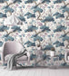 WM-122R - Crane Bird Wallpaper - Japanese Blue - Woodchip & Magnolia
