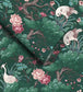 WM-124R - Crane Bird Wallpaper - Forest Green - Woodchip & Magnolia
