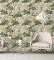 WM-125R - Crane Bird Wallpaper - Buttercup Yellow Cream - Woodchip & Magnolia

