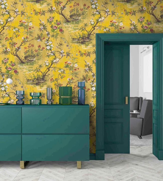 WM-126-01R - Rivington Wallpaper - Yellow - Woodchip & Magnolia
