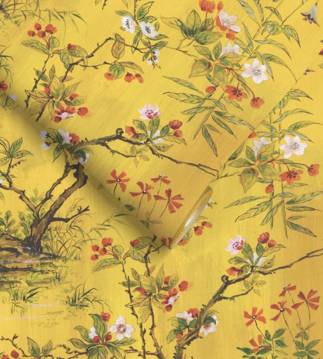 WM-126-01R - Rivington Wallpaper - Yellow - Woodchip & Magnolia
