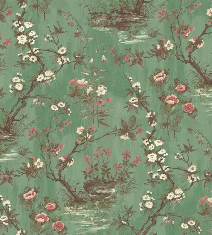 WM-126-10R - Rivington Wallpaper - Moss Green - Woodchip & Magnolia
