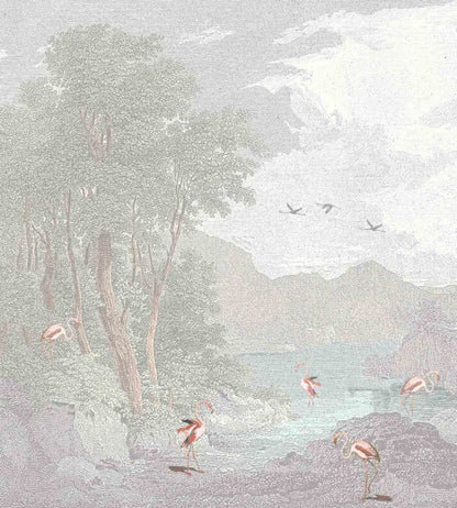 WM-144-01RM - Flamboyance Flamingos Wallpaper -  Mural - Multi - Woodchip & Magnolia
