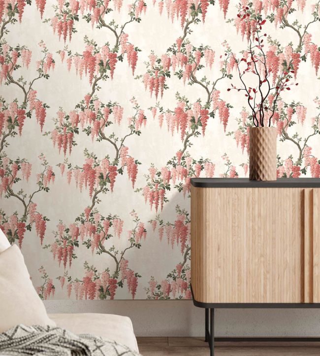 WM-219R - Wisteria Wallpaper - Coral - Woodchip & Magnolia
