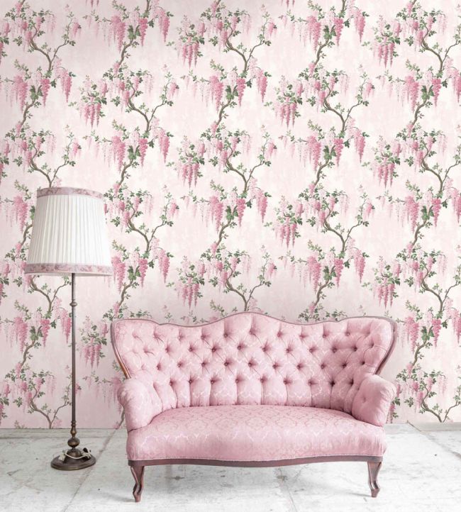 WM-220R - Wisteria Wallpaper - Pretty Pink - Woodchip & Magnolia
