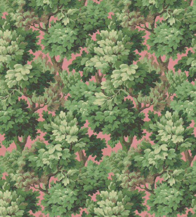 WM-314-02R - Broadhead Forest Wallpaper - Grass Green Salmon - Woodchip & Magnolia
