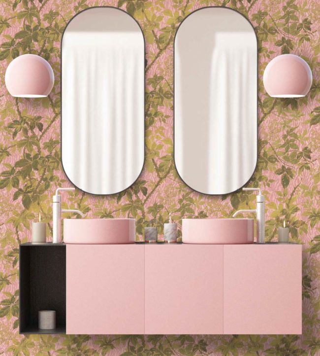 WM-316-01R - Tropic Wallpaper - Sunset Pink - Woodchip & Magnolia
