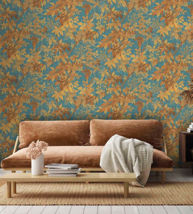 WM-316-03R - Tropic Wallpaper - Teal Spice - Woodchip & Magnolia

