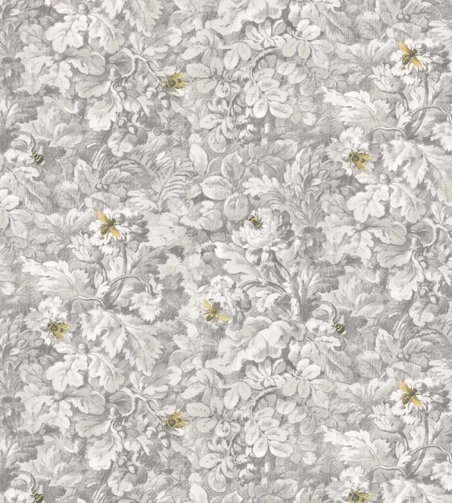 WM-318-01R - Busy Bee Wallpaper - Grey - Woodchip & Magnolia
