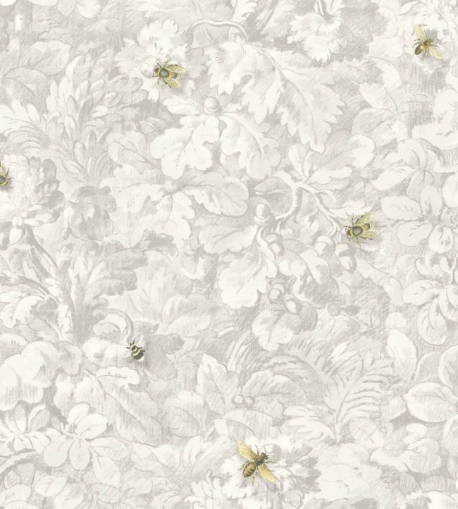 WM-318-02R - Busy Bee Wallpaper - Natural - Woodchip & Magnolia
