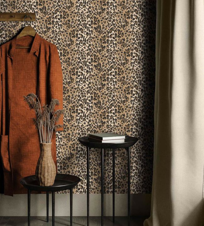 WM-341-01R - Rapture Wallpaper -  Leopard - Woodchip & Magnolia
