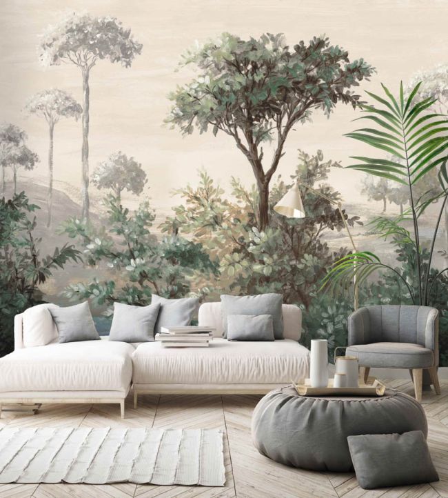 WM-347-02RM - Oasis Wallpaper -  Mural - Natural - Woodchip & Magnolia
