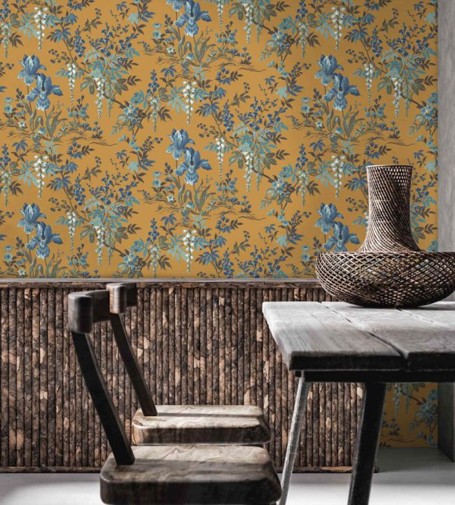 WM-364-02R - Hestia Wallpaper - Mustard - Woodchip & Magnolia
