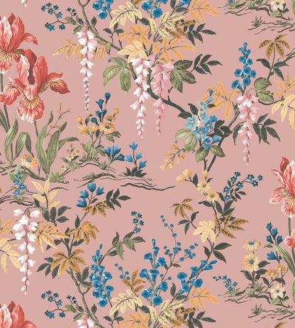 WM-364-03R - Hestia Wallpaper - Salmon Pink - Woodchip & Magnolia
