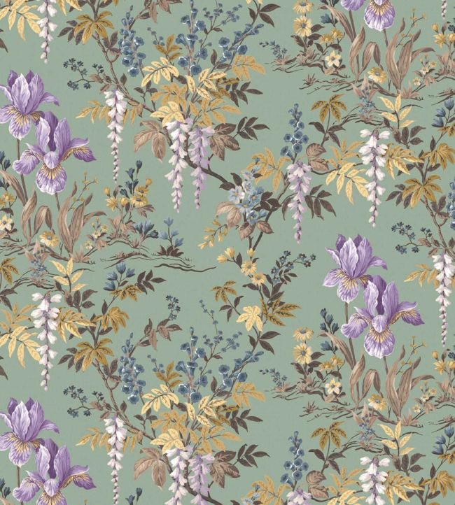 WM-364-04R - Hestia Wallpaper - Garlic Green - Woodchip & Magnolia
