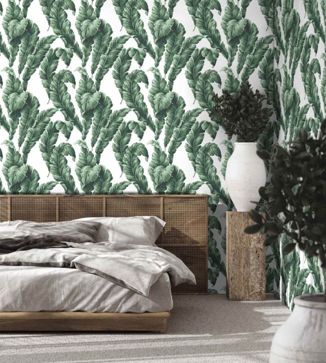 WM-365-04R - Lets Go Bananas Wallpaper - Green - Woodchip & Magnolia
