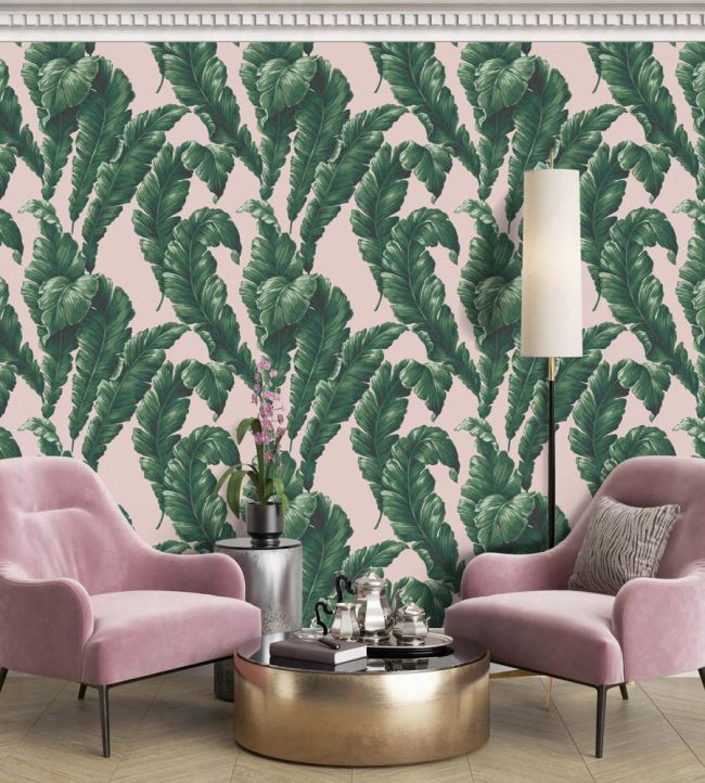 WM-365-05R - Lets Go Bananas Wallpaper - Green Blush - Woodchip & Magnolia
