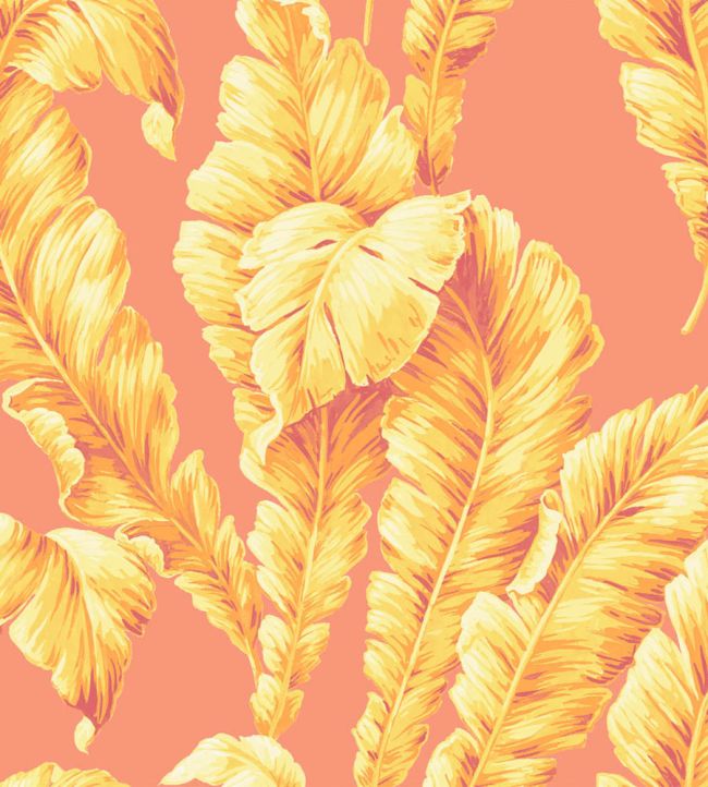 WM-365-07R - Lets Go Bananas Wallpaper - Coral - Woodchip & Magnolia
