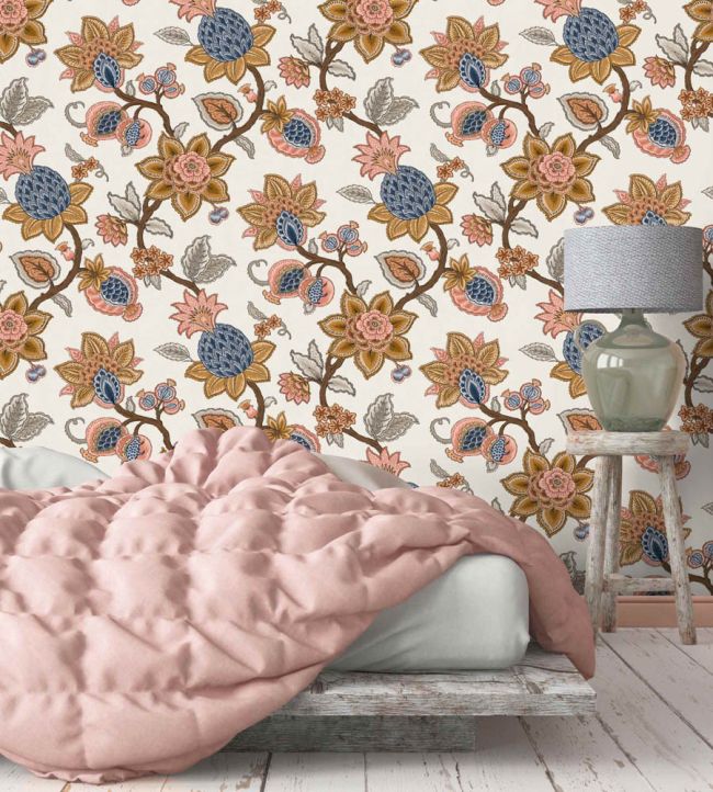 WM-367-02R - Doris Jacobean Wallpaper - Turmeric - Woodchip & Magnolia
