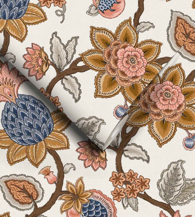 WM-367-02R - Doris Jacobean Wallpaper - Turmeric - Woodchip & Magnolia
