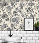 WM-368-01-3P - Plumage Wallpaper -  Mural - Charcoal Cream - Woodchip & Magnolia
