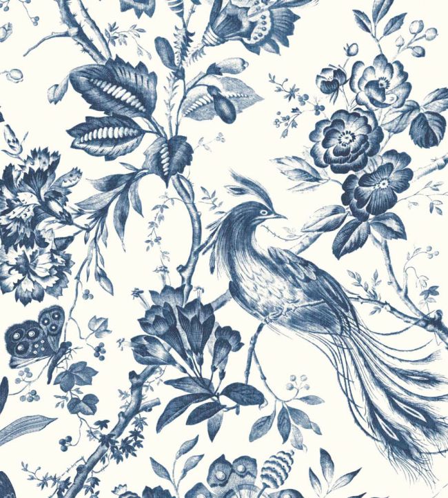 WM-368-02-3P - Plumage Wallpaper -  Mural - Porcelain Blue - Woodchip & Magnolia
