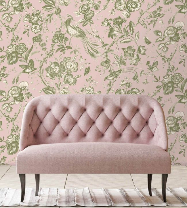 WM-368-03-3P - Plumage Wallpaper -  Mural - Plaster Pink Cream - Woodchip & Magnolia
