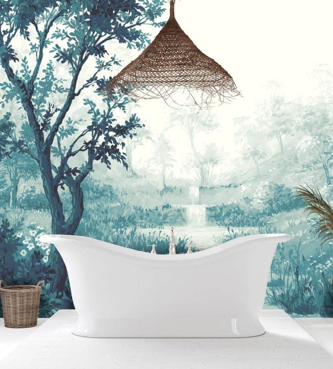 WM-371-01RM - Nidra Wallpaper -  Mural - Ink - Woodchip & Magnolia
