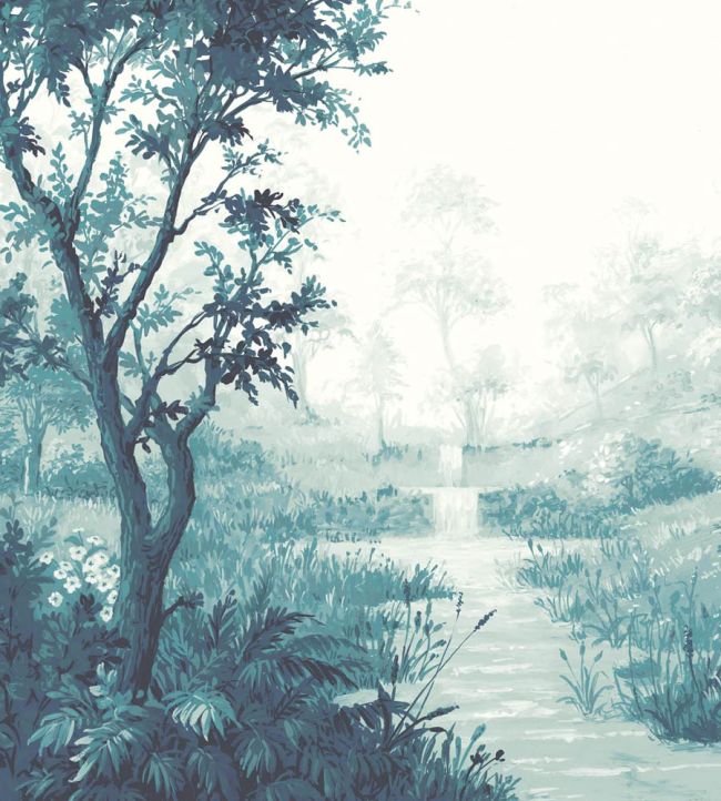 WM-371-01RM - Nidra Wallpaper -  Mural - Ink - Woodchip & Magnolia
