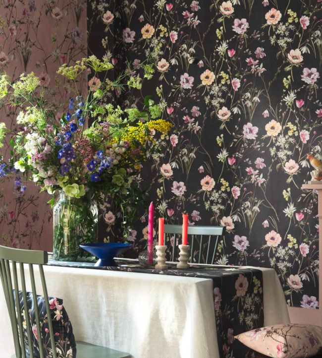 WM-383-01R - Maytime Wallpaper - Navy - Woodchip & Magnolia
