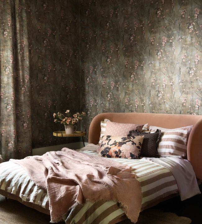WM-386-01R - Blossom Wallpaper - Brown Blush - Woodchip & Magnolia
