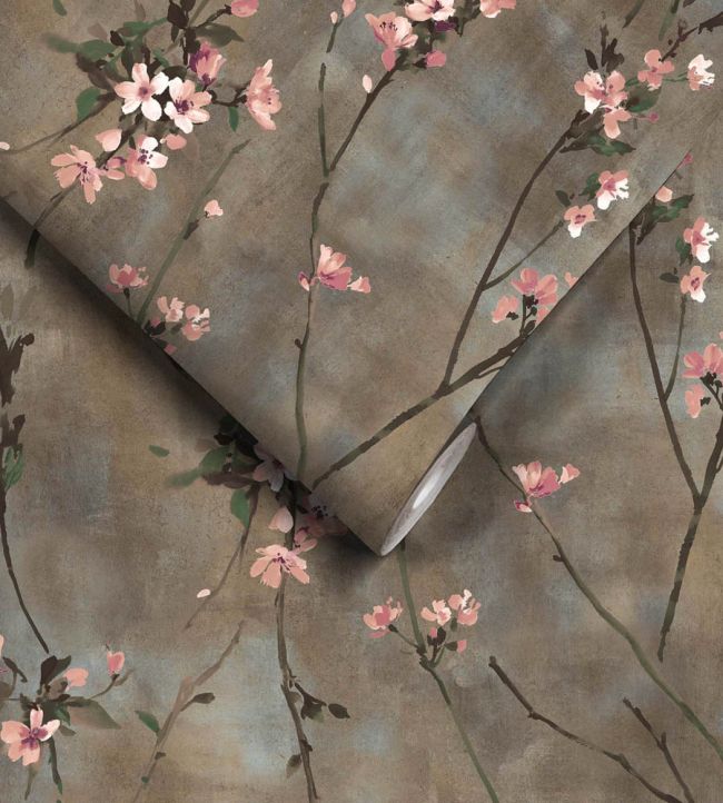 WM-386-01R - Blossom Wallpaper - Brown Blush - Woodchip & Magnolia
