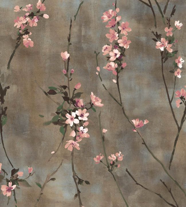 WM-386-01R - Blossom Wallpaper - Brown Blush - Woodchip & Magnolia
