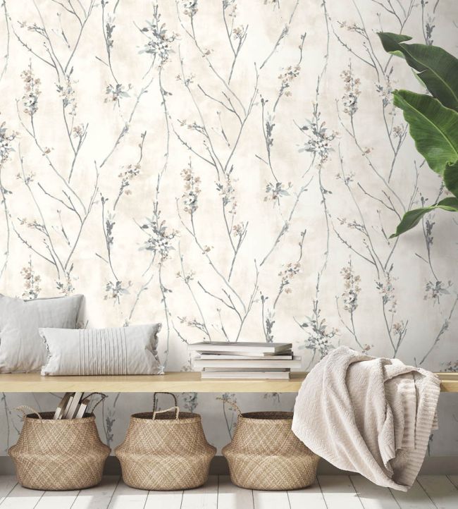 WM-386-02R - Blossom Wallpaper - Cream - Woodchip & Magnolia
