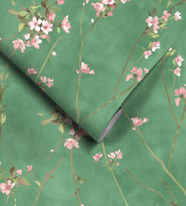 WM-386-04R - Blossom Wallpaper - Evergreen - Woodchip & Magnolia
