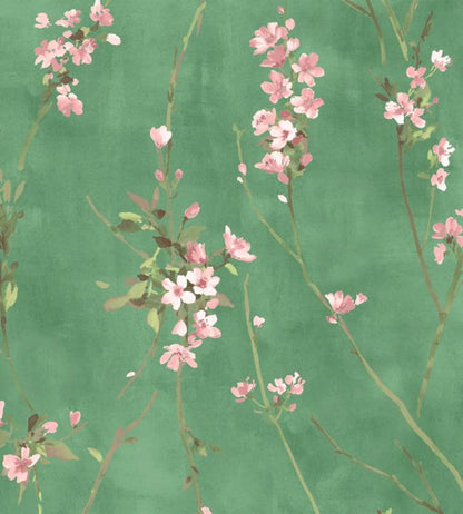 WM-386-04R - Blossom Wallpaper - Evergreen - Woodchip & Magnolia
