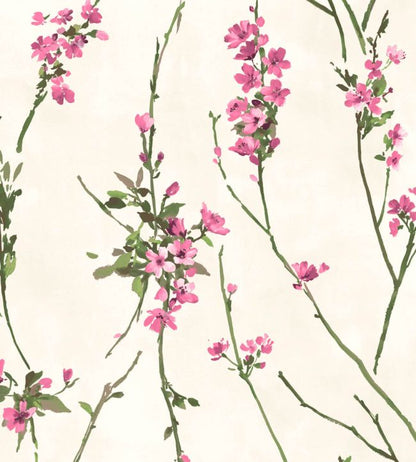 WM-386-06R - Blossom Wallpaper - Pink On Cream - Woodchip & Magnolia
