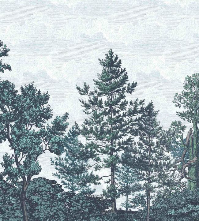 WM-388-03RM - Heaton Park Wallpaper -  Mural - Blue - Woodchip & Magnolia
