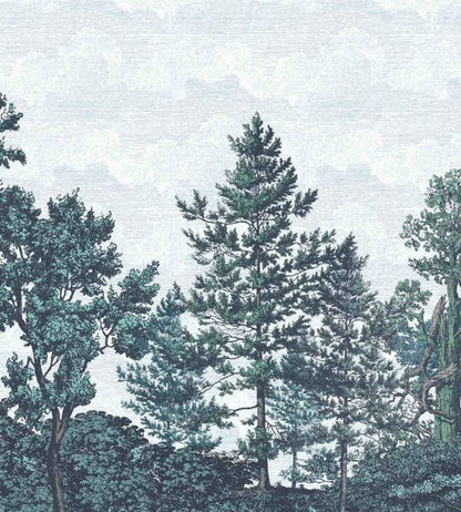 WM-388-03RM - Heaton Park Wallpaper -  Mural - Blue - Woodchip & Magnolia
